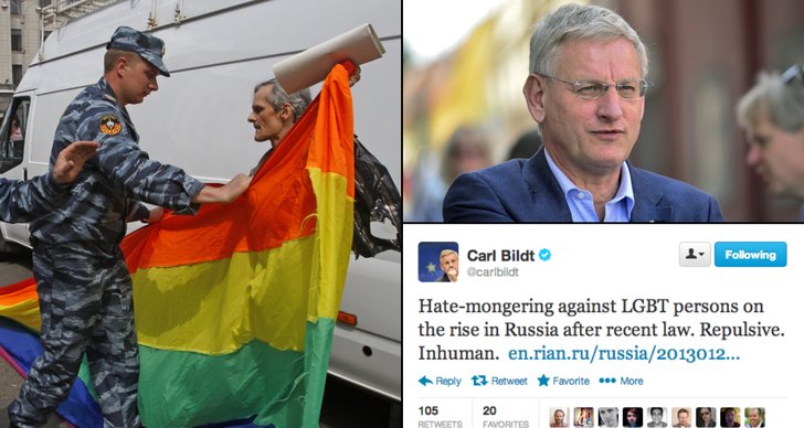 Carl Bildt, Ryssland, Rättigheter, Pride, HBTQ